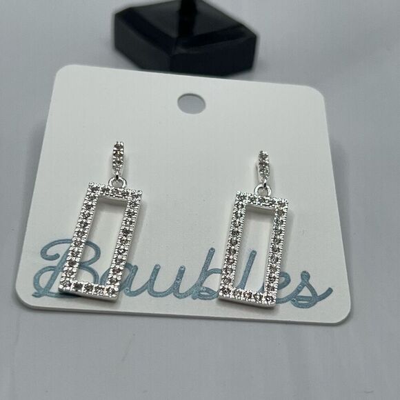 Baubles Silver Austrian Crystals Dangle Earrings - Picture 2 of 6